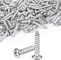 Vista 2 de Paquete de 100 clips de cable de 1/2 pulgada, clips de montaje estilo P con tornillos Phillips de cabeza plana de acero inoxidable compatibles