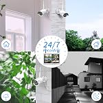 Hiseeu Système de caméras de sécurité sans fil avec moniteur de 12', 3TB HDD, 2.4G/5G WiFi, Caméras de bullet, Surveillance tout-en-un à domicile, Vision nocturne, Détection de mouvements, Aucun frais mensuel