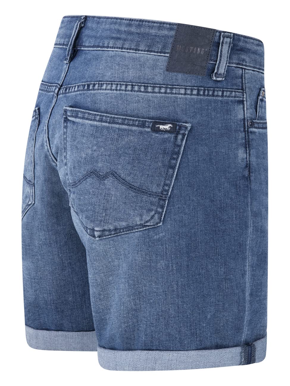 MUSTANG Damen Shorts Bermuda Kurze Jeans Hose Regular Jeansshorts Hotpants | Basic Denim Stretch Baumwolle Blau 25 26 27 28 29 30 31 32 33 34