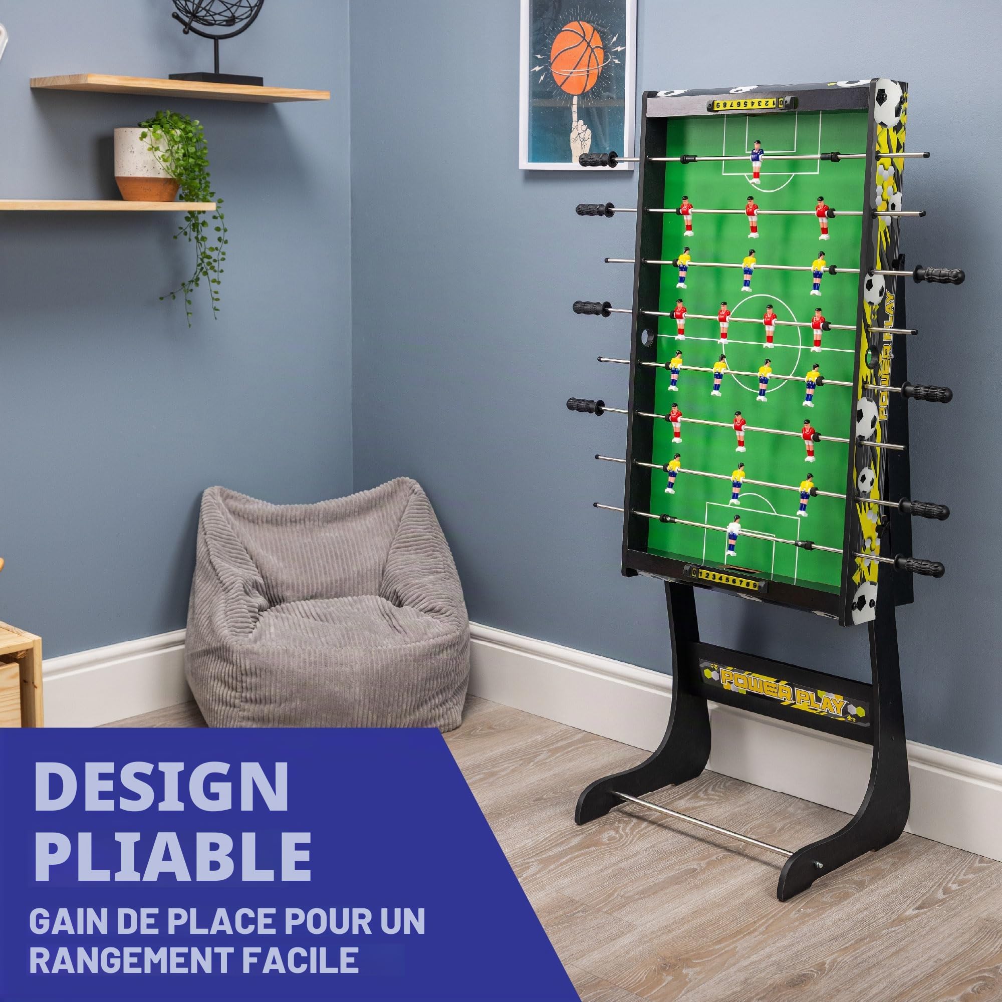 Powerplay 3ft Football Table, Mini Table Football Game for Kids & Adults, Compact & Portable, Easy Storage, Gift for Boys and Girls
