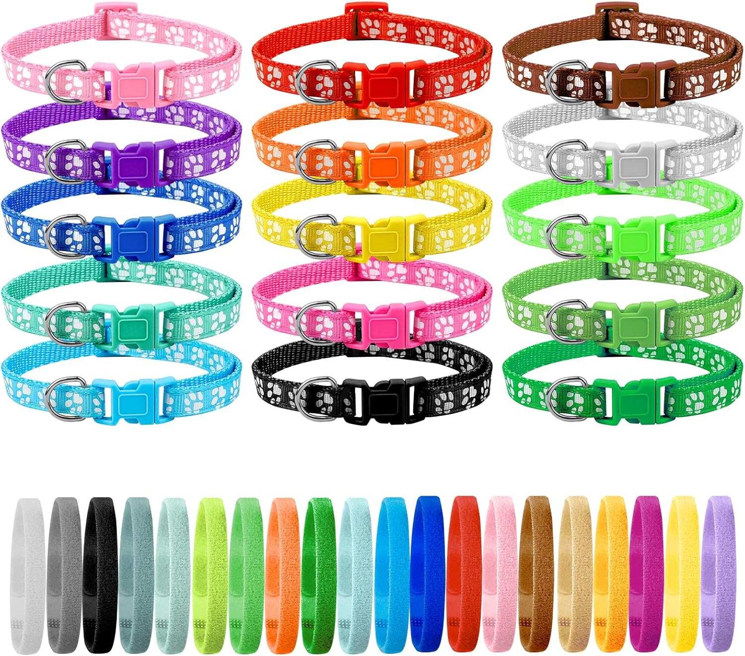 Amazon.com: YFDFFSDCY 35 Pack Newborn Puppy Litter Collars Colored Soft ...