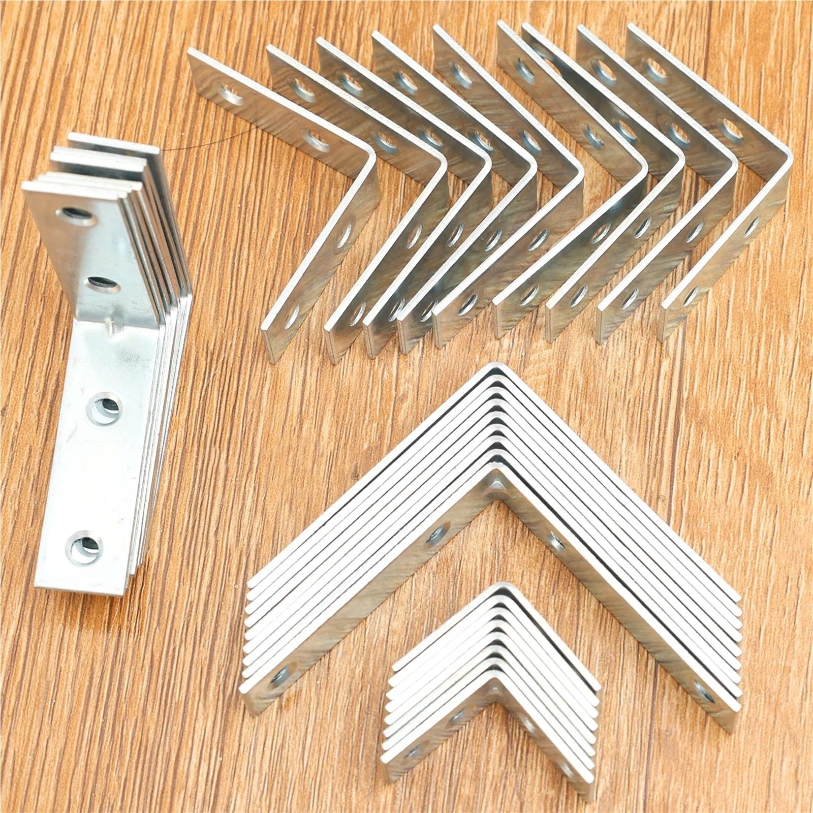 Escuadras Metalicas Herraje de unión soporte acero inoxidable universal for puertas estantes madera muebles 90 grados(10pcs-50mm)