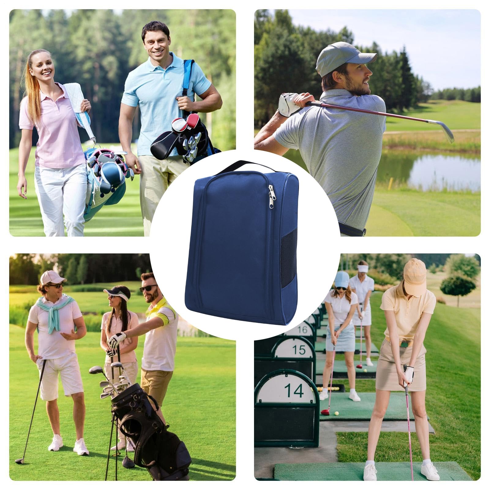 Borsa porta scarpe da golf Uomo,Trasportino unisex con cerniera, impermeabile e portatile - per Sacche da Golf | Per bowling, calcio, basket, palestra, sport, viaggi, esterni, auto,