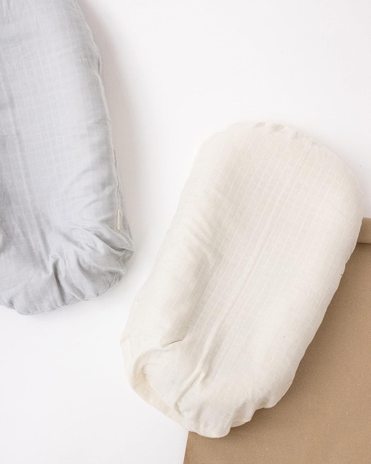 Muslin SlipCover fit Most Loungers • Cover for Dock Deluxe+ Snuggle DORMIKID • 100% Pure Muslin Cotton Soft • Breathable GOTS Certified Pleasant • (Cappuccino)