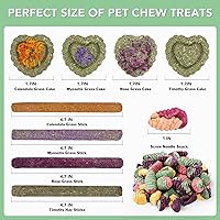 Vista 3 de VESPRO Juguetes de conejo para conejos, juguetes masticables de conejo para dientes, conejito para conejillos de indias, juguetes para masticar