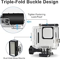 Vista 4 de OKFUN Funda protectora de buceo impermeable para Go Pro Hero 4K, 196 pies/196.9 ft, carcasa duradera para buceo subacuático, esnórquel, surf