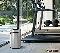 Vista 8 de Alpine Industries-470-65L-1 17-Gallon Stainless Steel Trash Can with Swing Lid - Heavy Duty Garbage Bin with Automatic Swing Closure for Odor