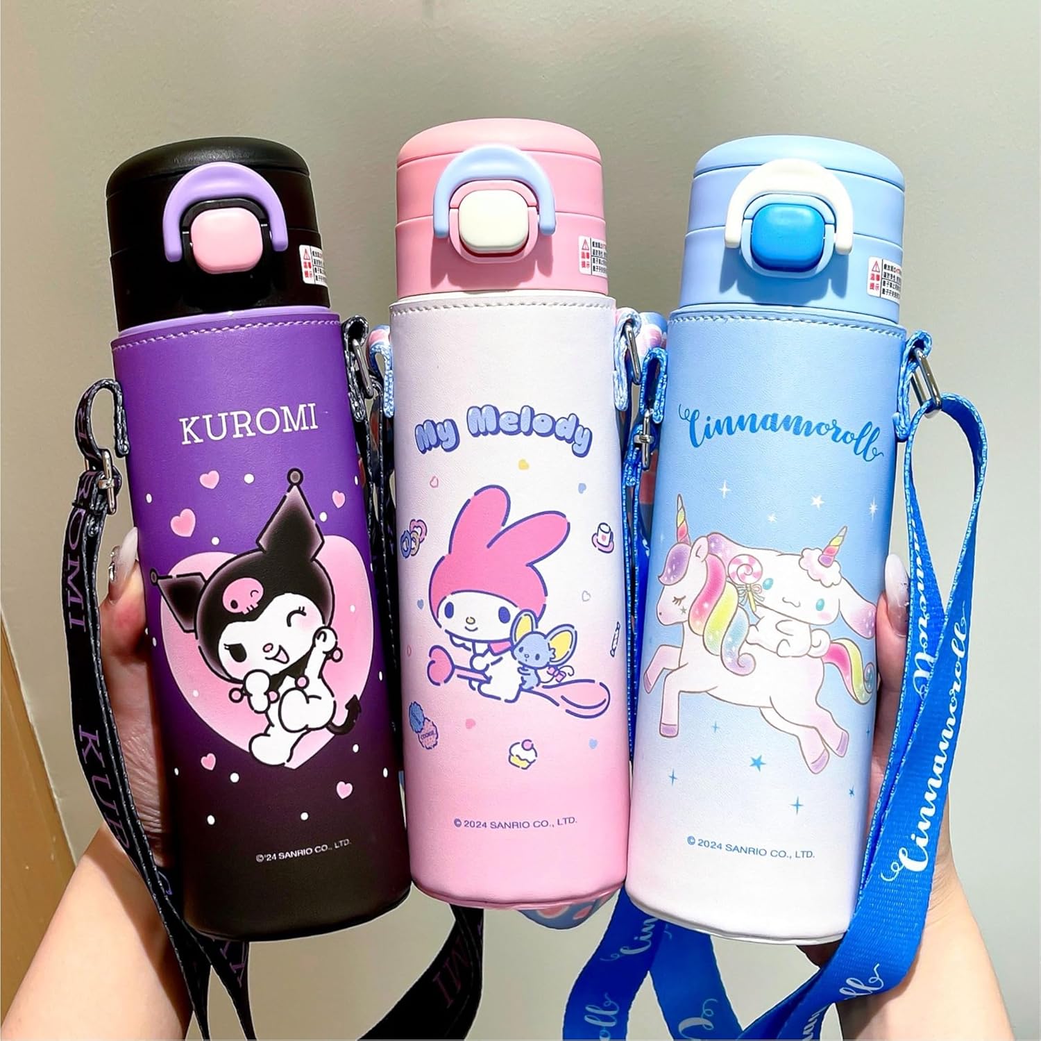 Kuromi & Hearts Stainless Steel Insulated Water Bottle with Bag 520ml - Image 7