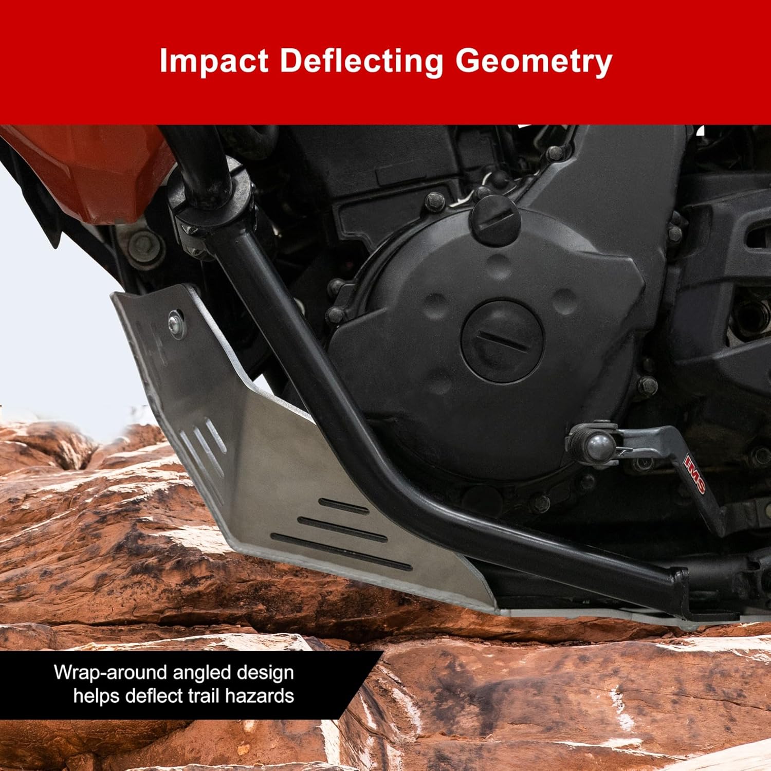 Tusk Aluminum Heavy-Duty Skid Plate for Engine Protection Bash Plate Glide Plate Silver Compatible with Kawasaki KLR650 2022-2026