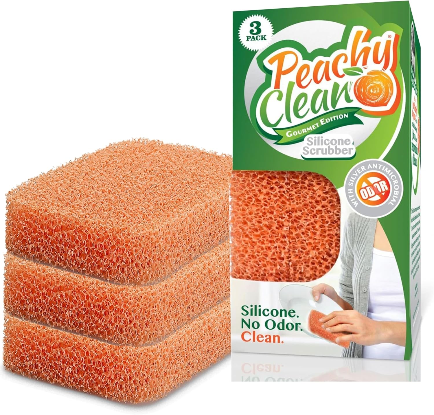 Peachy Clean Silicone Scrubber 3pk