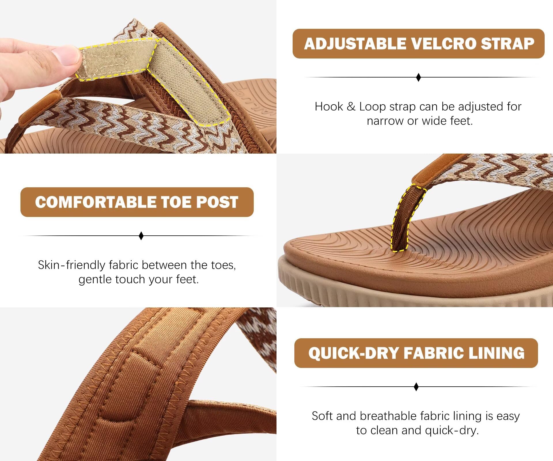 KuaiLu Femmes Orthotique Tongs Dames Athlétique Épais Coussin Tapis De Yoga Confortable Sandales De Marche Avec Soutien De Voûte Plantaire Été Extérieur Réglable Slip On Slides