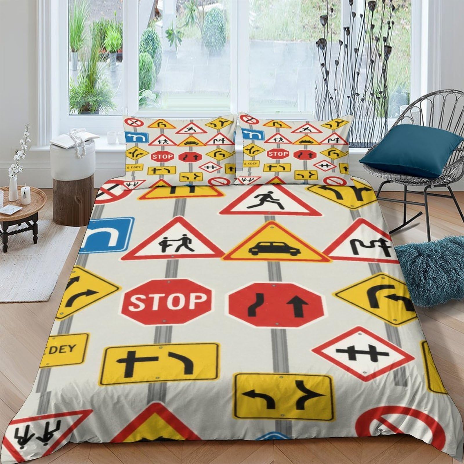 Housse de couette sécurité routière imprimé 3D cadeau pour proche