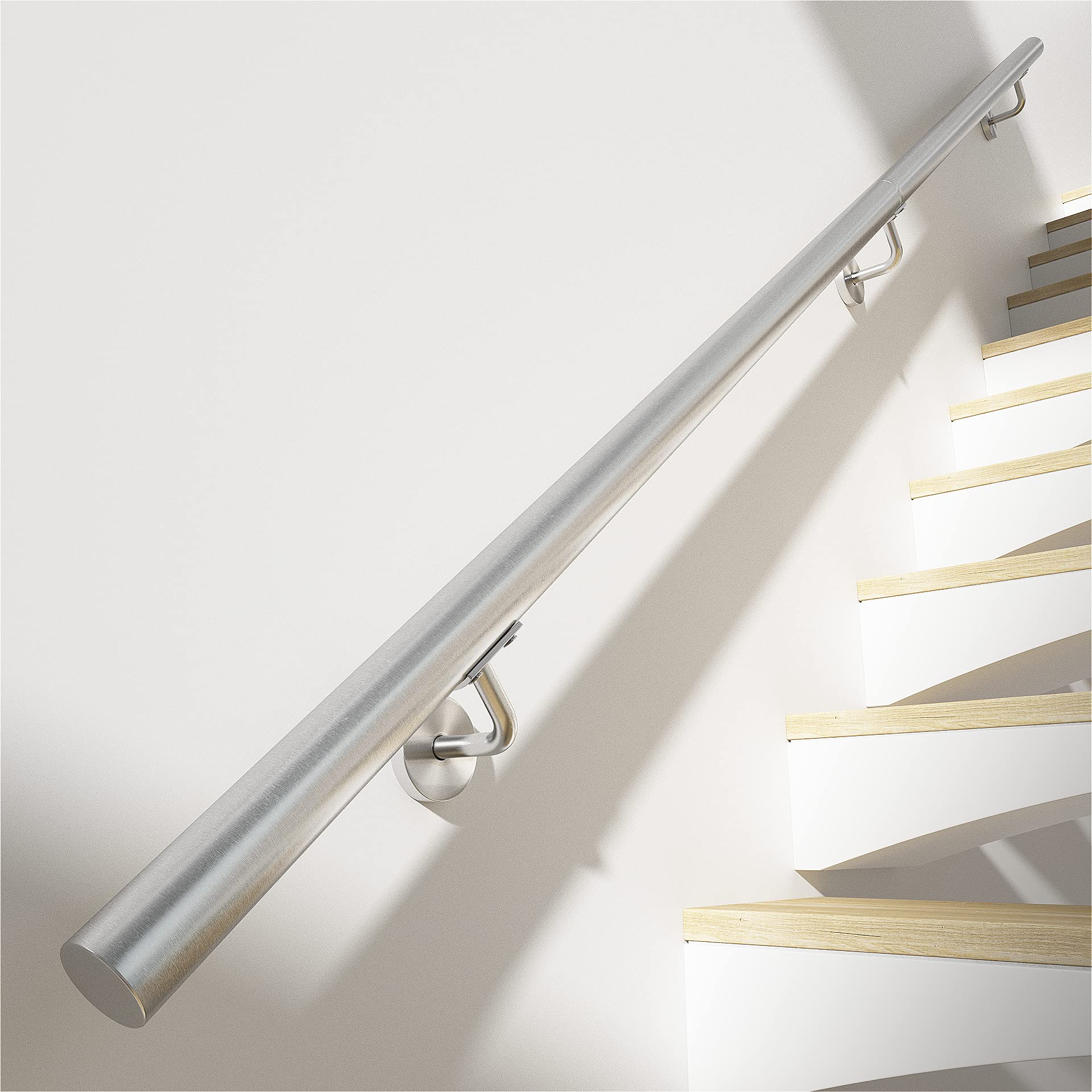 Muzata 8ft Staircase handrail Brushed Stainless Steel