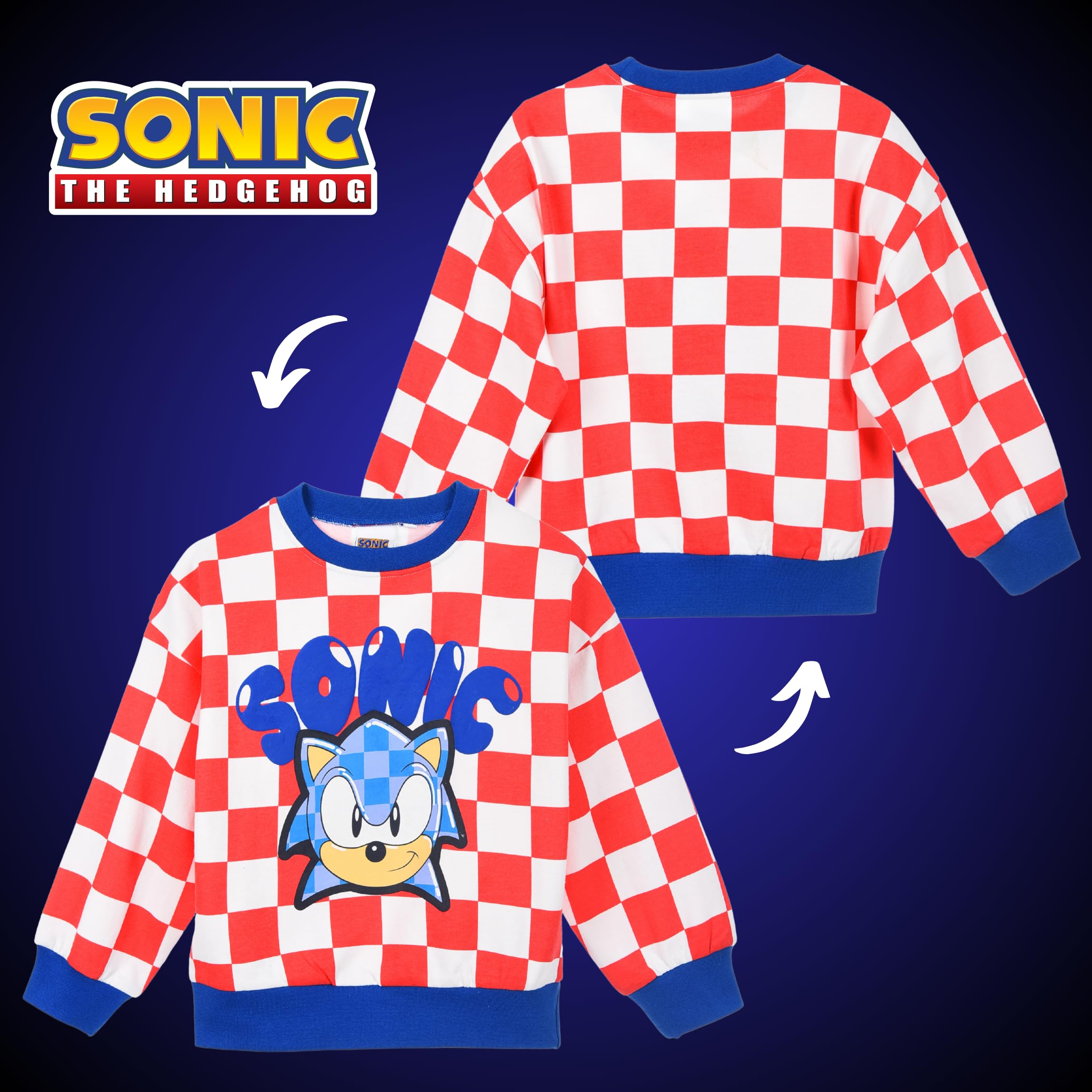 Sonic The Hedgehog Felpa per Ragazzi, Maglione Felpa in Cotone Regalo per Bambino, Taglie 4 ai 12 Anni