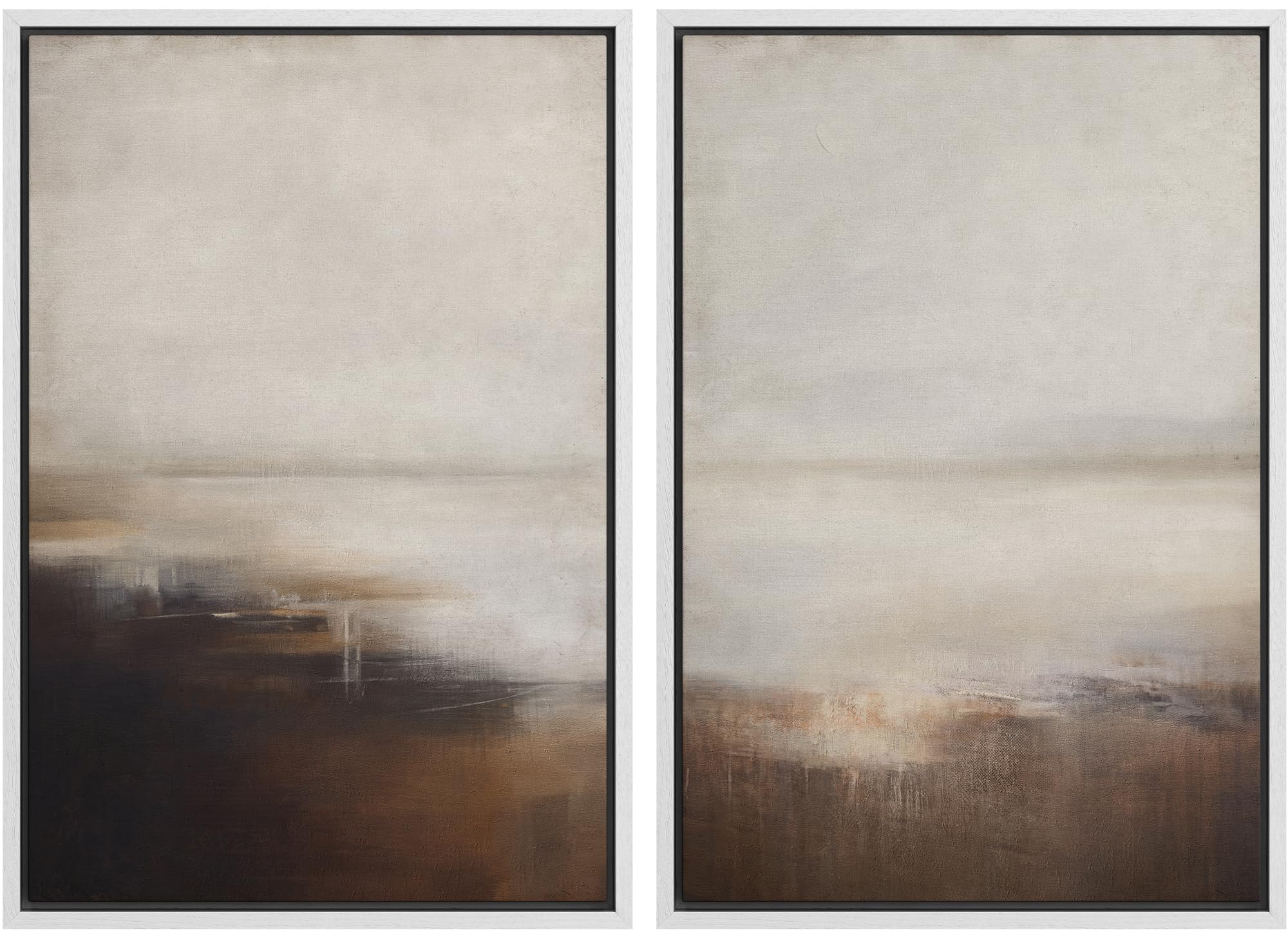 SIGNWIN Framed Canvas Print Wall Art Abstract Wave Pattern Modern Art Minimalist Neutral Decor for Living Room, Bedroom, Office - 16"x24"x2 Natural — view 9