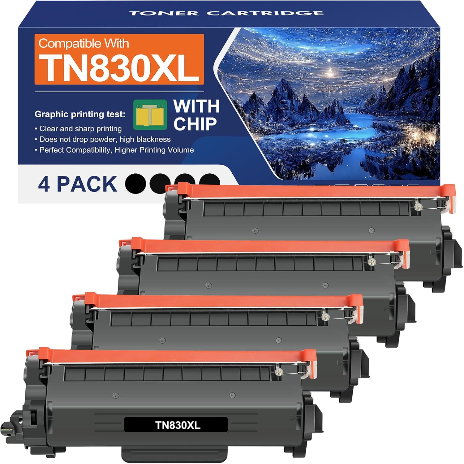 TN830 TN830XL DCP-L2640DW HL-L2460DW MFC-L2820DW Toner for Brother Printer TN830 XL/V/R TN 830XL TN-830XL 830 Cartridge HL-L2405W HL-L2400D HL-L2420DW MFC-L2900DW Printer Ink High Yield 4 Black
