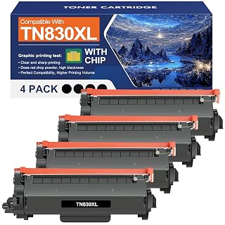TN830 TN830XL DCP-L2640DW HL-L2460DW MFC-L2820DW Toner for Brother Printer TN830 XL/V/R TN 830XL TN-830XL 830 Cartridge HL-L2405W HL-L2400D HL-L2420DW MFC-L2900DW Printer Ink High Yield 4 Black - Amazon product rated Grade A