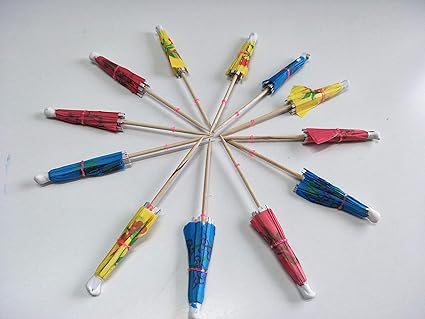 MYM Birthday Decorations Items, Events, Inaugurations, Festivals, Paper Umbrellas for Cake Topping, Set of 12, Small, Multi, Decorations