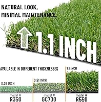 Vista 5 de Ottomanson Alfombra de Césped Artificial Falso de 2' x 2'7" - Césped Realista con Protección UV - Perforada para Fácil Drenaje - Alfombra Sintética