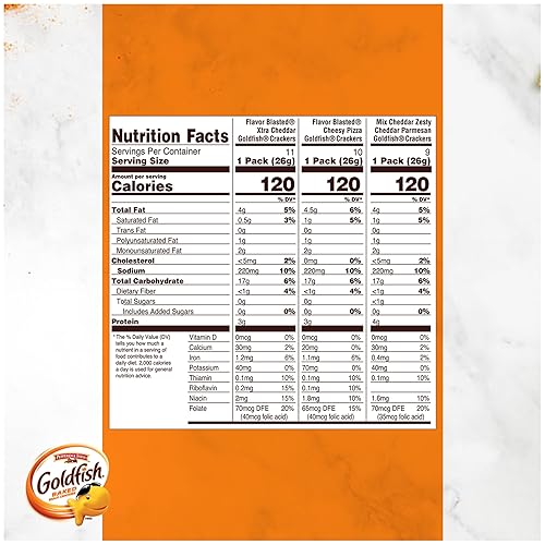 Miniatura 85 de Pepperidge Farm Goldfish Cheddar Crackers, paquetes de aperitivos, 45 onzas