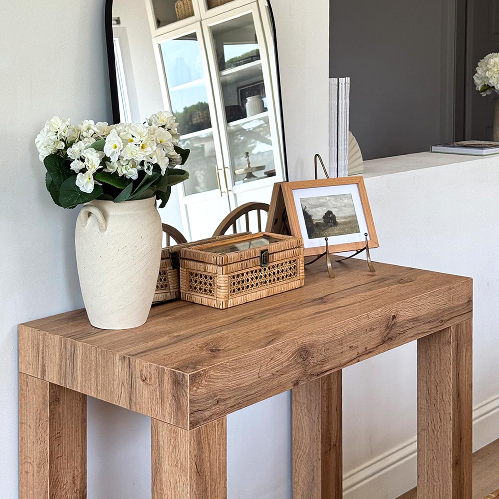 MOBILI FIVER, Table Console Extensible First, 45(305) x90 cm, Bois Rustique, pour 14 Personnes, Console Extensible pour Cuisine et Salon, Made in Italy