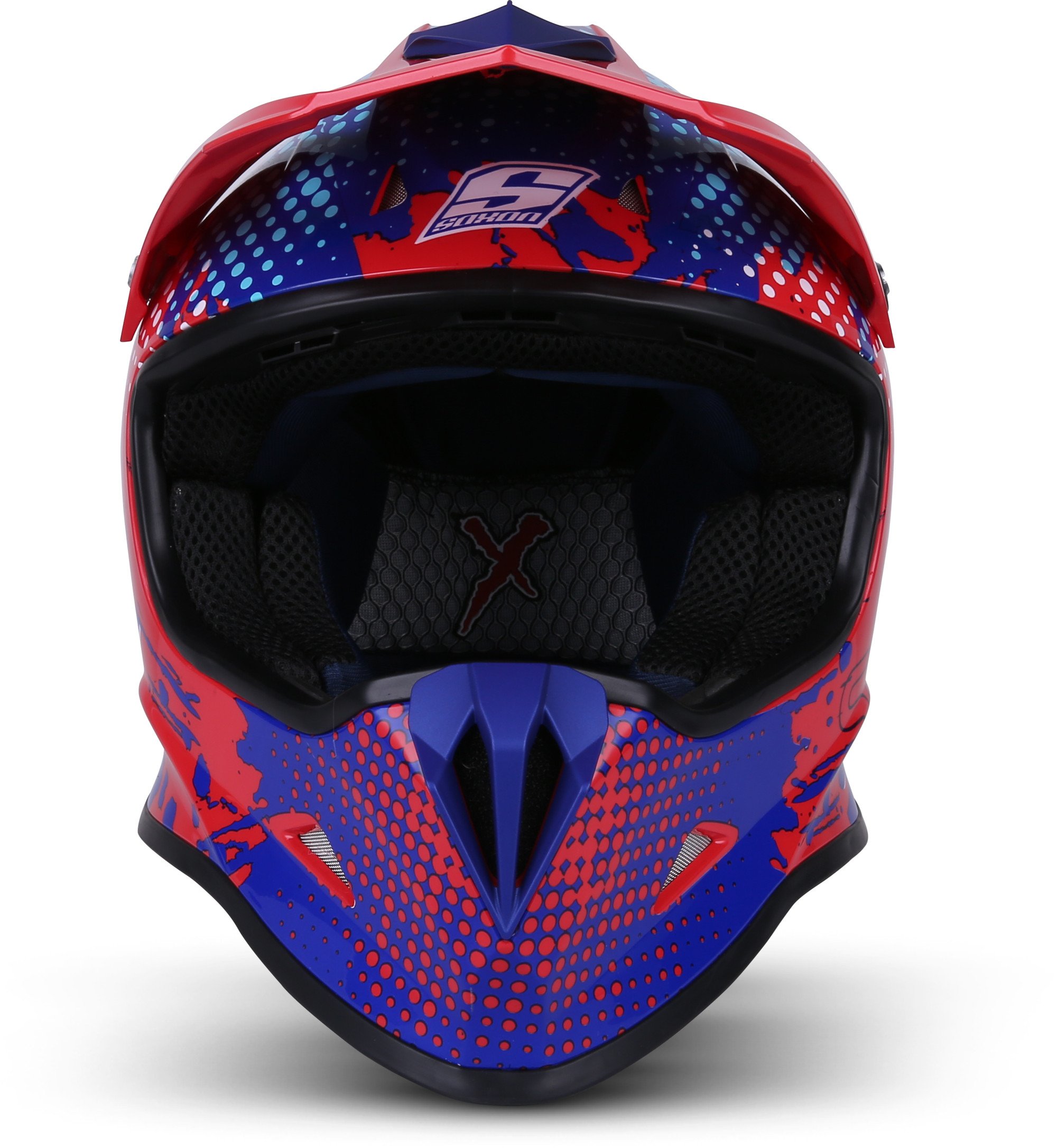 Soxon® SKC-33 „Fusion Green“ · Kinder Cross-Helm · Motorrad-Helm MX Cross-Helm MTB BMX Cross-Bike Downhill Off-Road Enduro-Helm · ECE 22.05 Schnellverschluss SlimShell Tasche XXS–S (49-54cm)