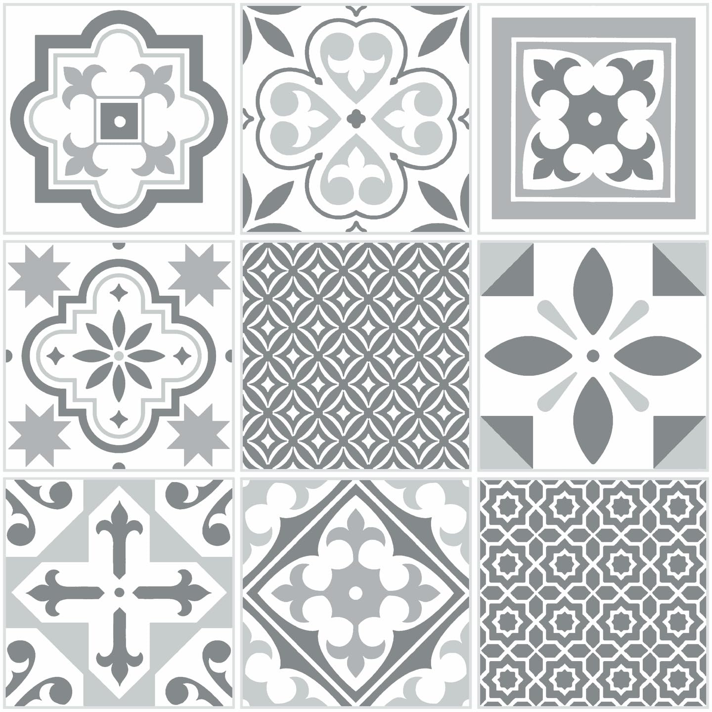 d-c-fix self Adhesive Floor Tiles Oriental Tiles Patterned 11 Pack 30,5 cm x 30,5 cm - Peel and Stick Vinyl Stickers for Bathroom & Kitchen