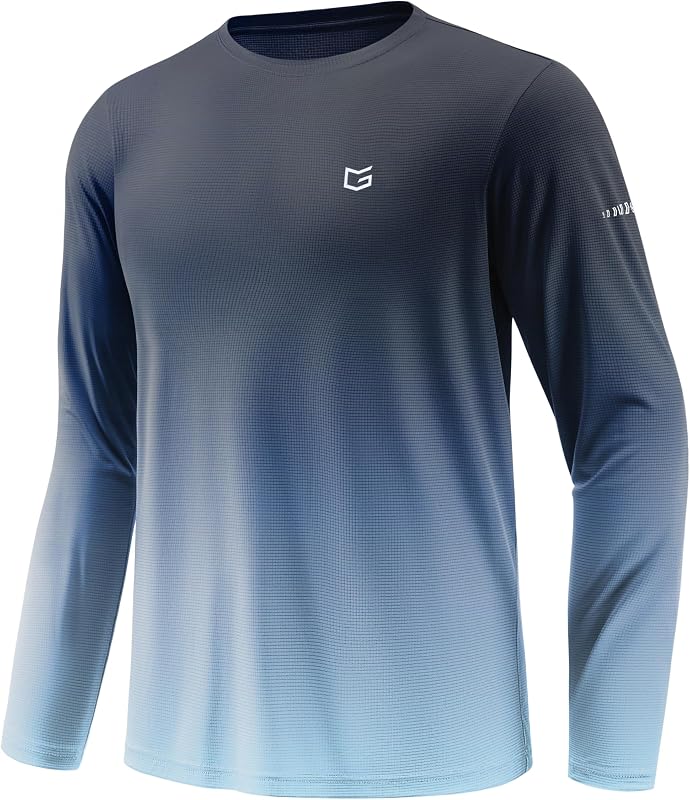 Men's Sun Protection UPF 50+ Grid Swim Long Sleeve Rash Guard SPF UV Shirts | Lightweight, Cooling, Quick Dry, Workout, Athletic, Fishing, Thumb Hole, Reflective Design Shirt