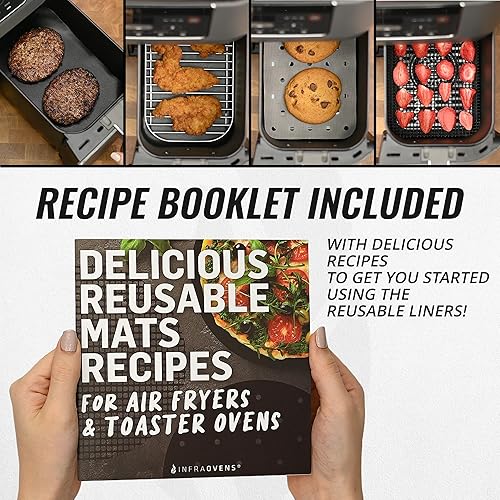 Miniatura 5 de Accesorios para freidora de aire Ninja 2 cestas 8 QT DZ201 y 10 QT DZ401, hojas reutilizables y estante para freidora de aire doble Foodi de doble