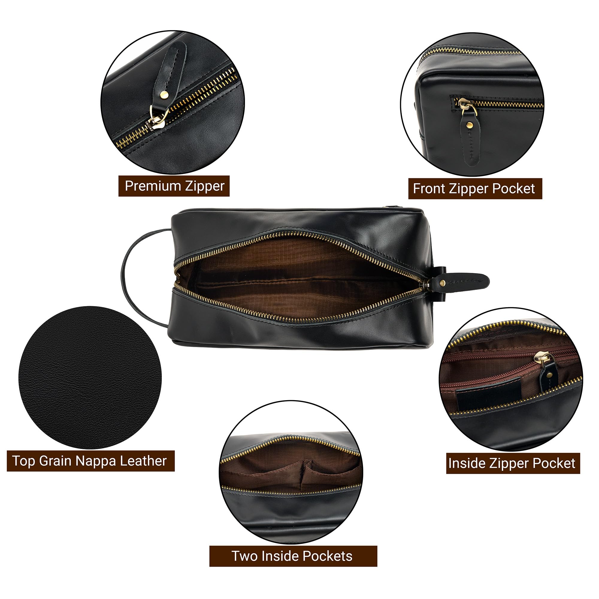 Awesometik Bolsa de viaje para hombre, organizador de artículos de aseo personal, bolsa de aseo para hombres, kit de afeitado esencial de viaje, bolsa de cosméticos resistente al agua, Negro -, Uso