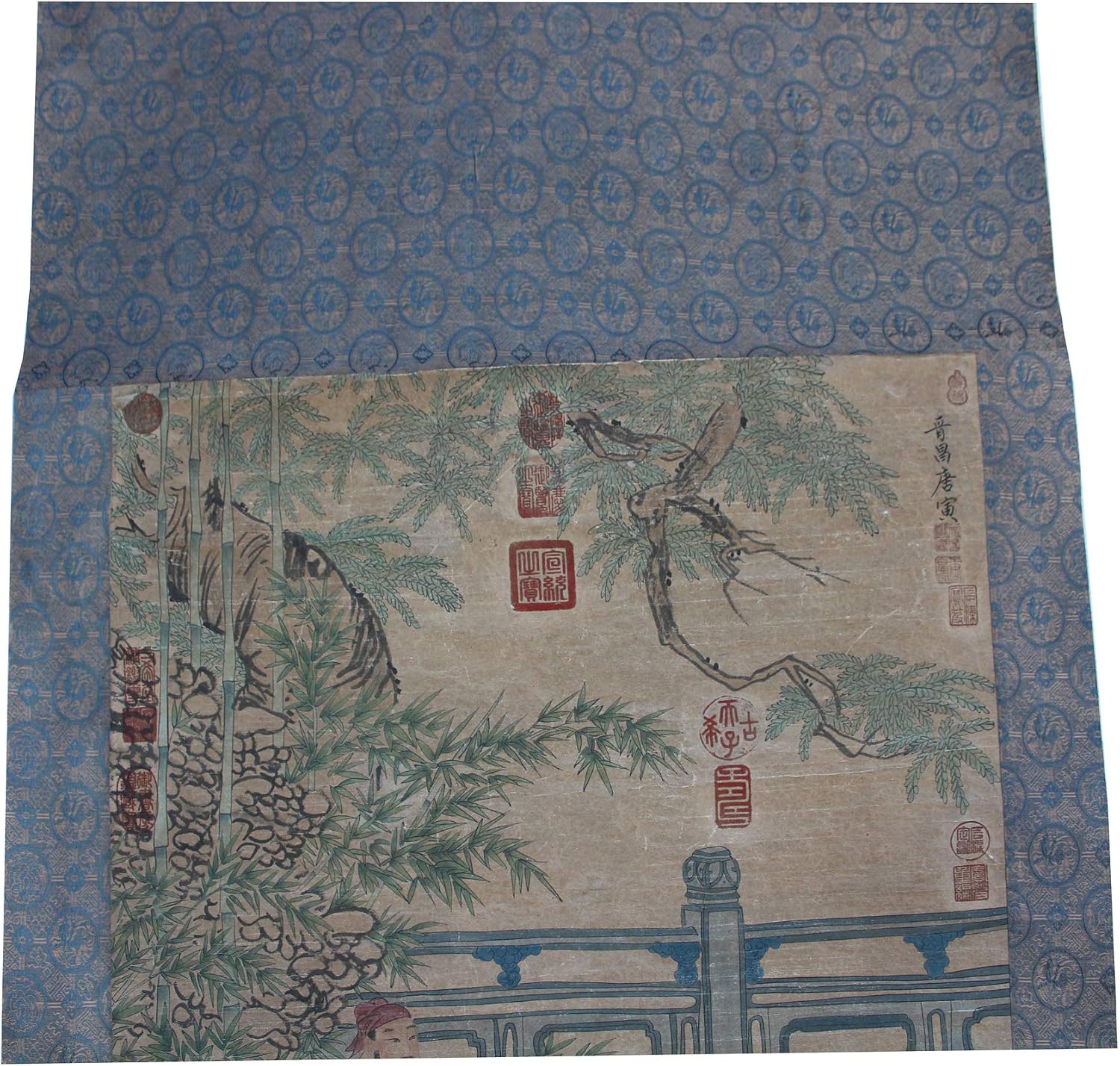 Court House People Color Ink Scroll Painting Museum Quality Wall Art Acs5646