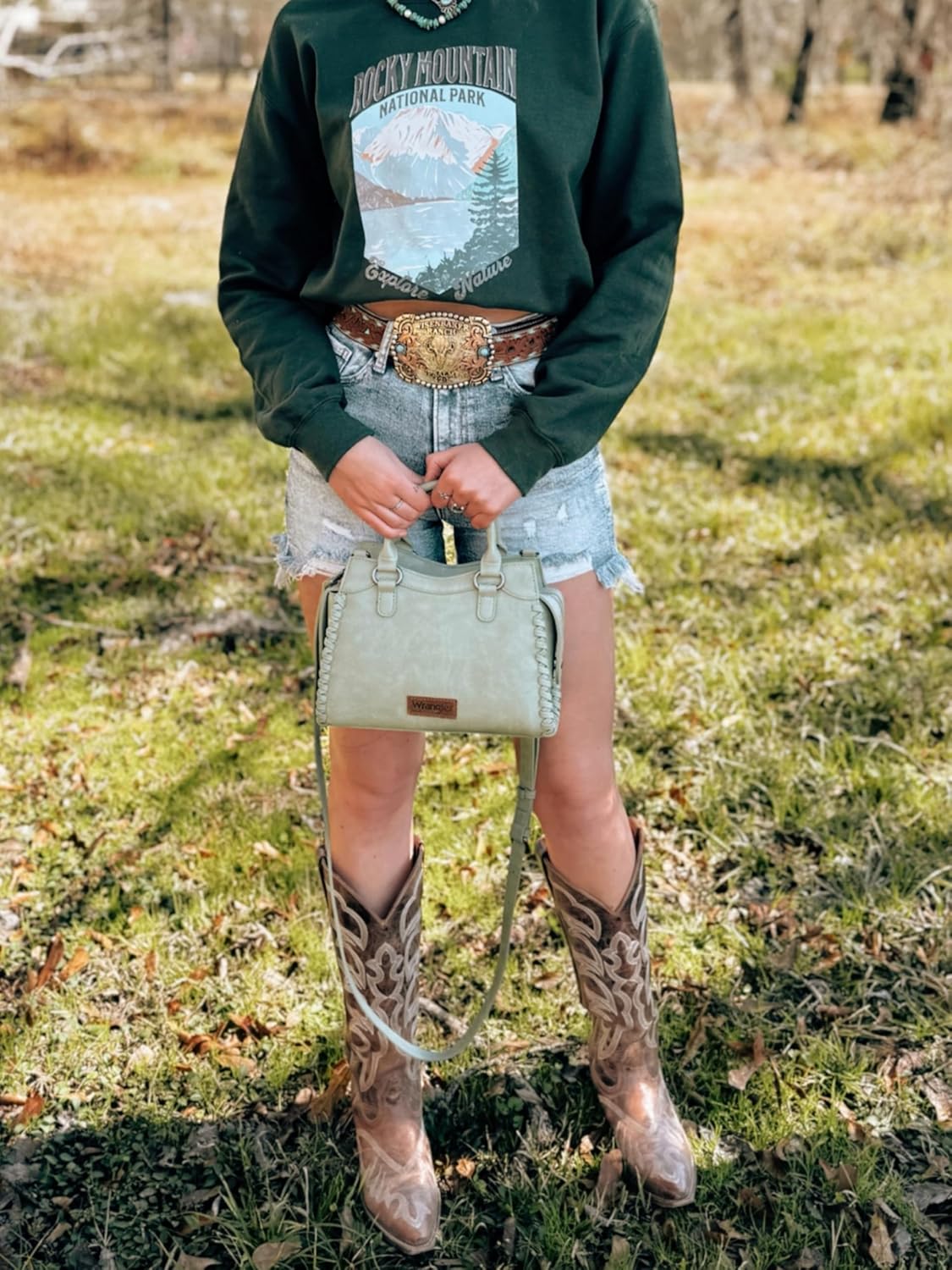 Montana West Wrangler Purses for Women Small Crossbody Purse and Handbags Woven Designed Purse with Detachable Strap - Image 3