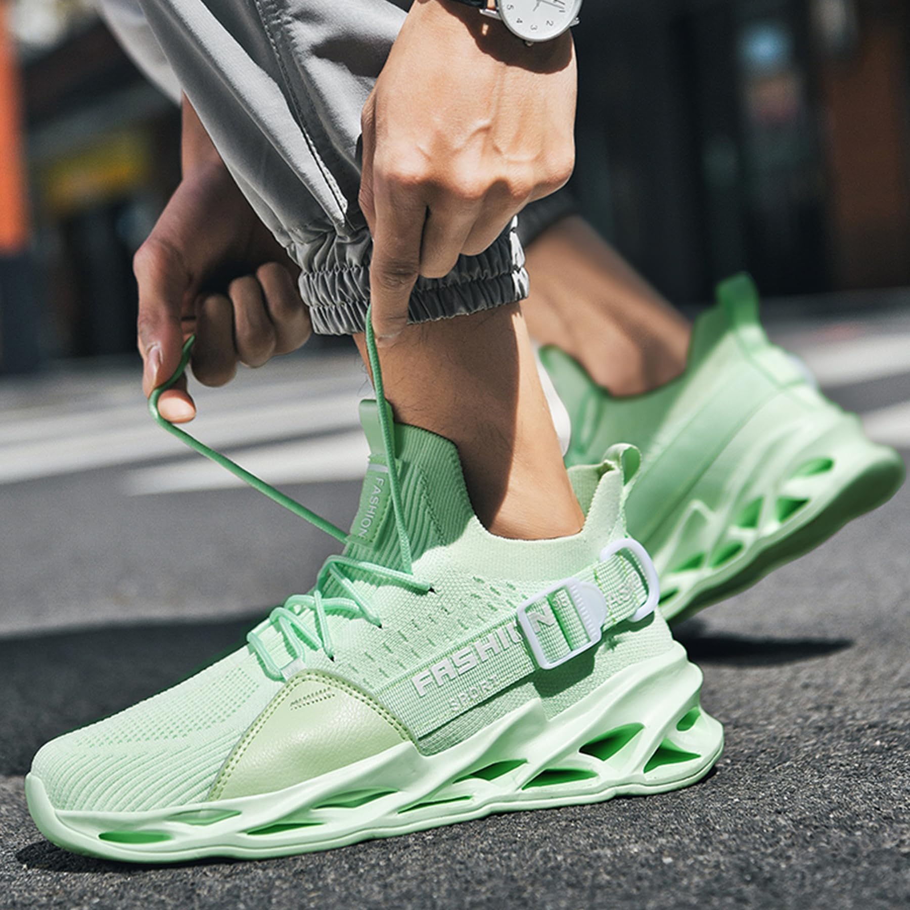 Uomo Donna Running Scarpe da Ginnastica Leggere Traspirante Casual Sportive Mesh Comode Fitness Jogging Sneakers Multicolore EU 36-46