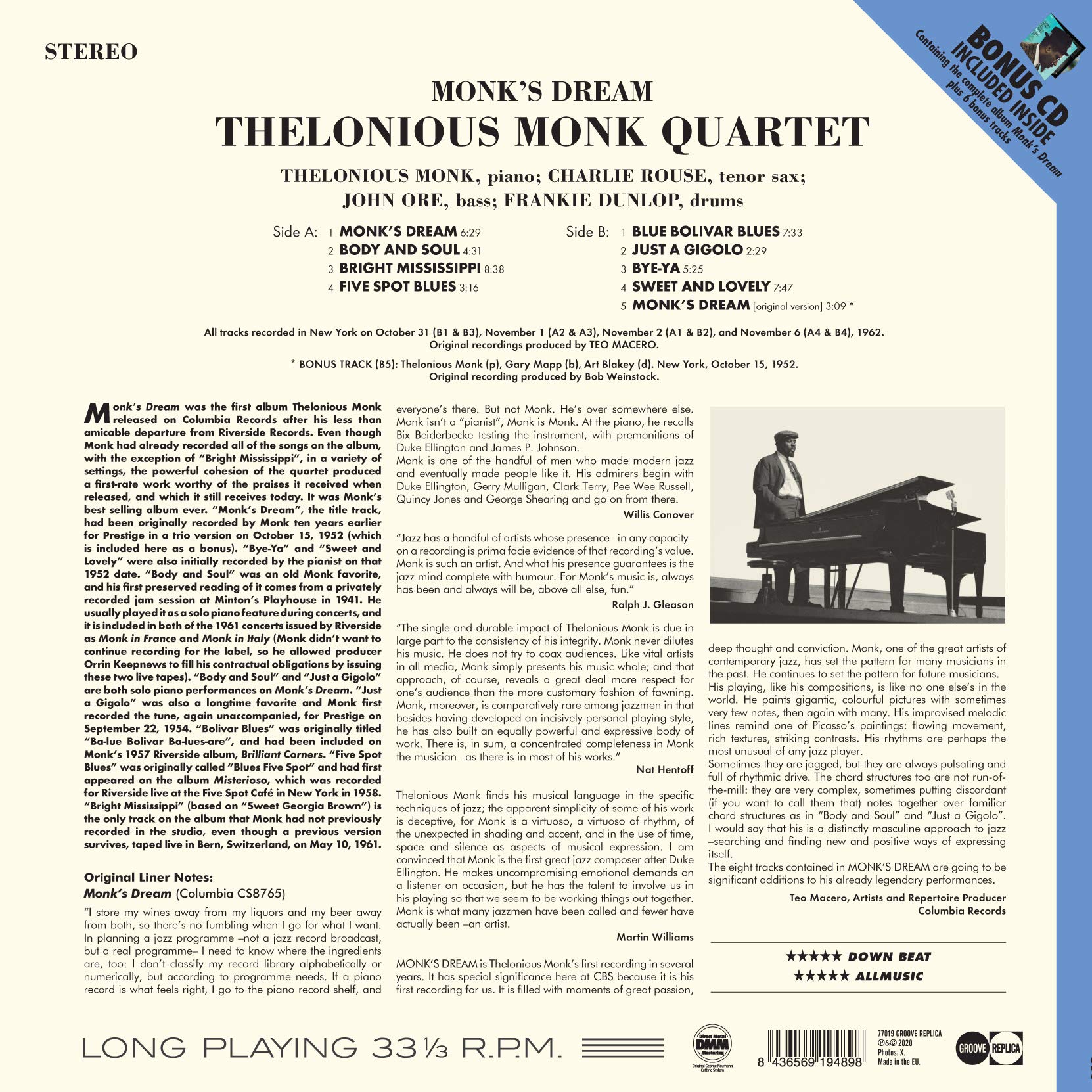 Monk's Dream (CD Digipak Included)
