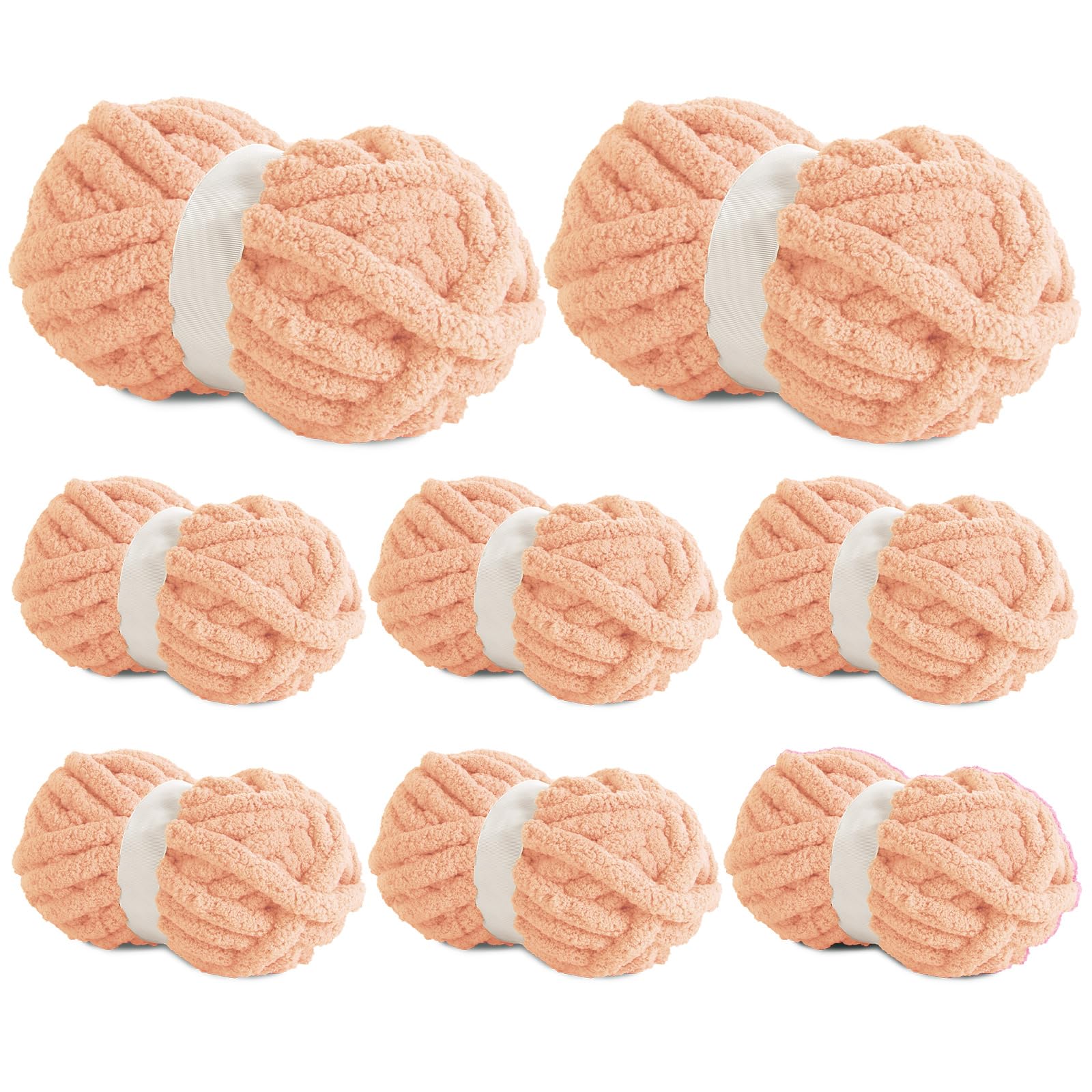 BALAPET 8 Pack Chunky Chenille Yarn for Crocheting & Knitting,27yds 8 oz Each Skein Soft Fluffy Kitting Yarn Set, Thick Velvet Plush Yarn for Handcrafts Weaving Making Blankets