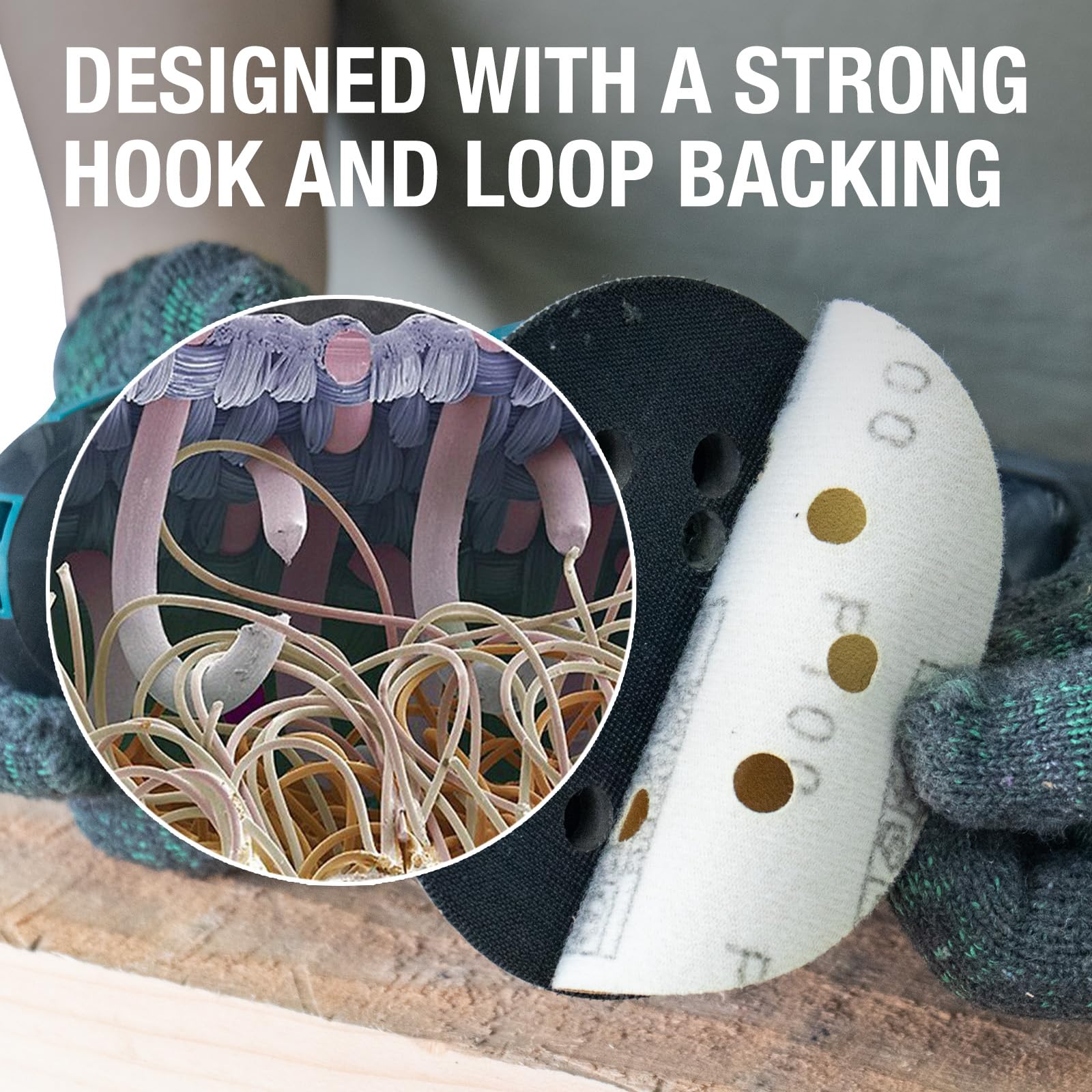 50PCS 125mm Sanding Discs 150 Grit Hook and Loop Sanding Disc, 5 Inch 8 Hole Blue Ceramic Sanding Discs - Image 3