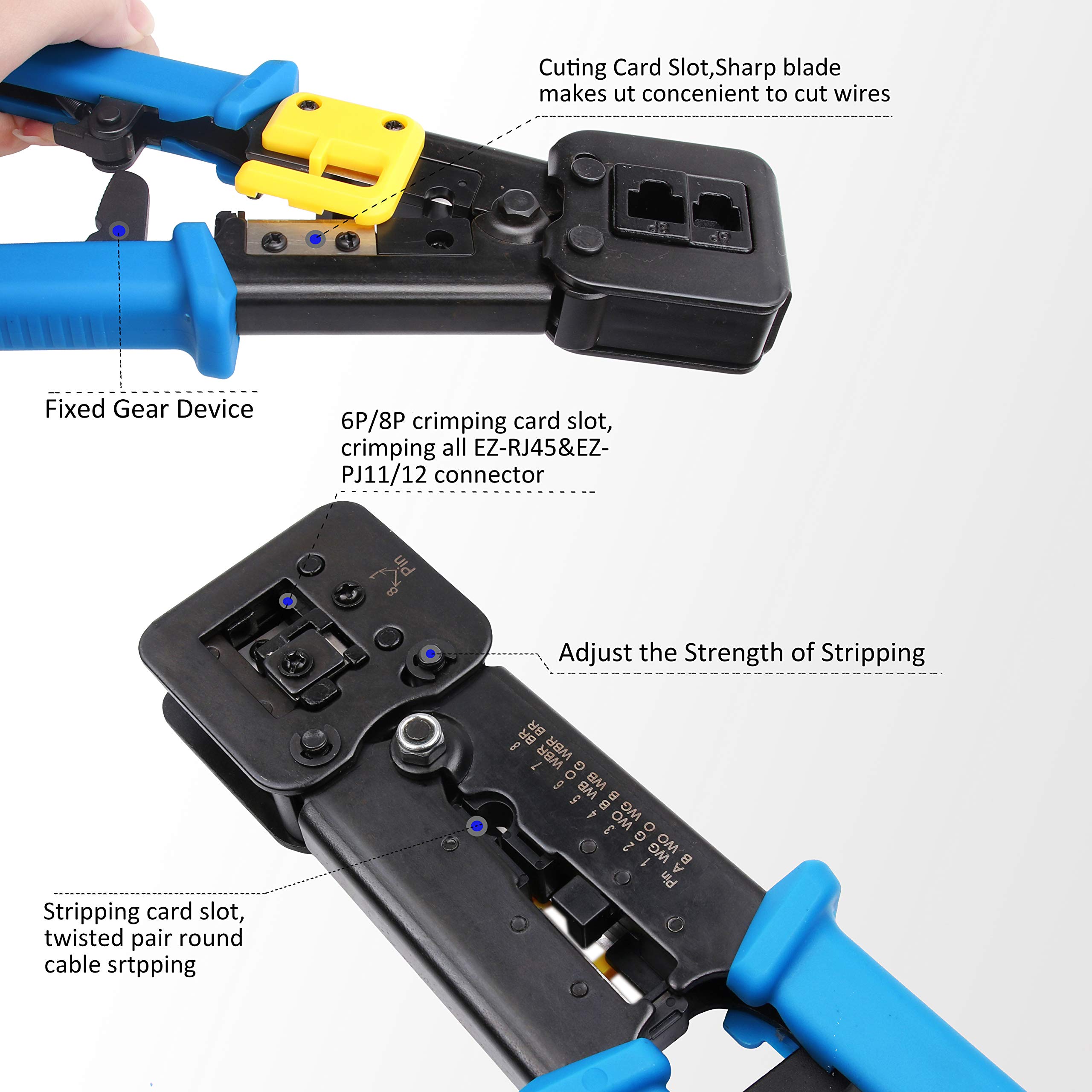 Yangoutool EZ RJ45 crimpatrice crimpatrice per RJ-45 RJ12 RJ11 End passante e connettori legacy