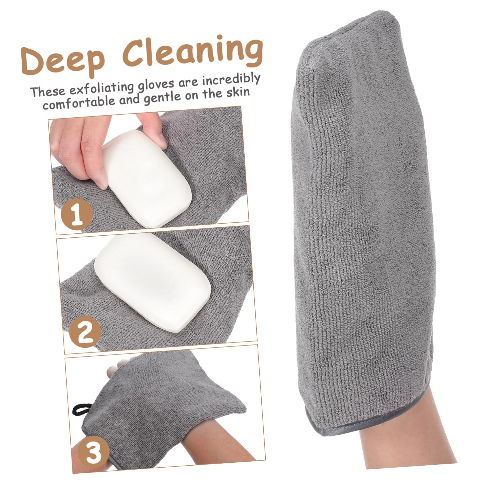6 Stück Teiliges Peeling duschhandschuhe aus Superfiner Faser Sanfte Badehandschuhe für Körper und Gesicht Hautfreundlich Wiederverwendbar mit Aufhängeschlaufe für Einfache