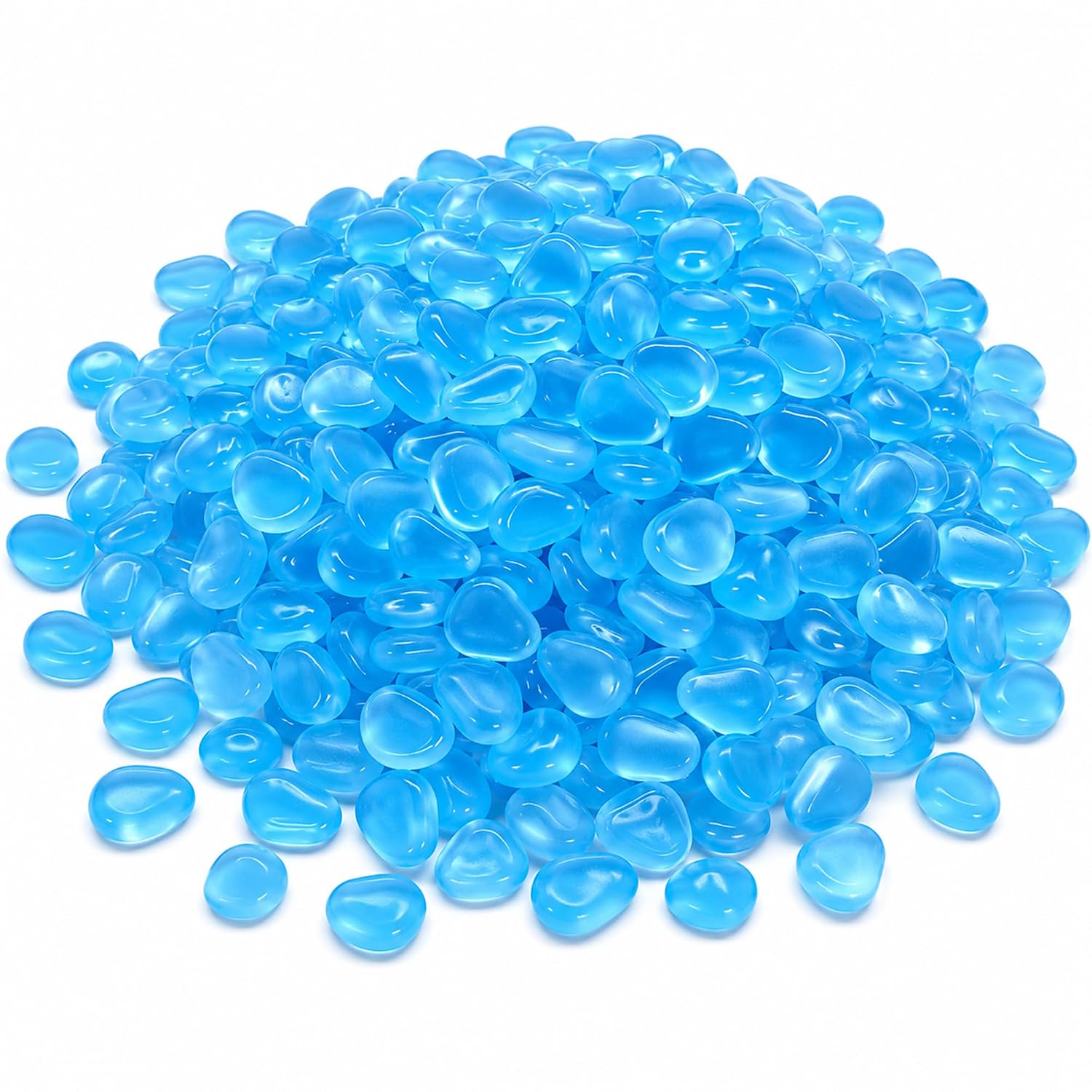 Glow in the Dark Rocks, Sunlight Absorbing Glow Stones for Outdoor Walkway & Garden Border, Smooth Decorative Resin Pebbles for Fish Tank Decor