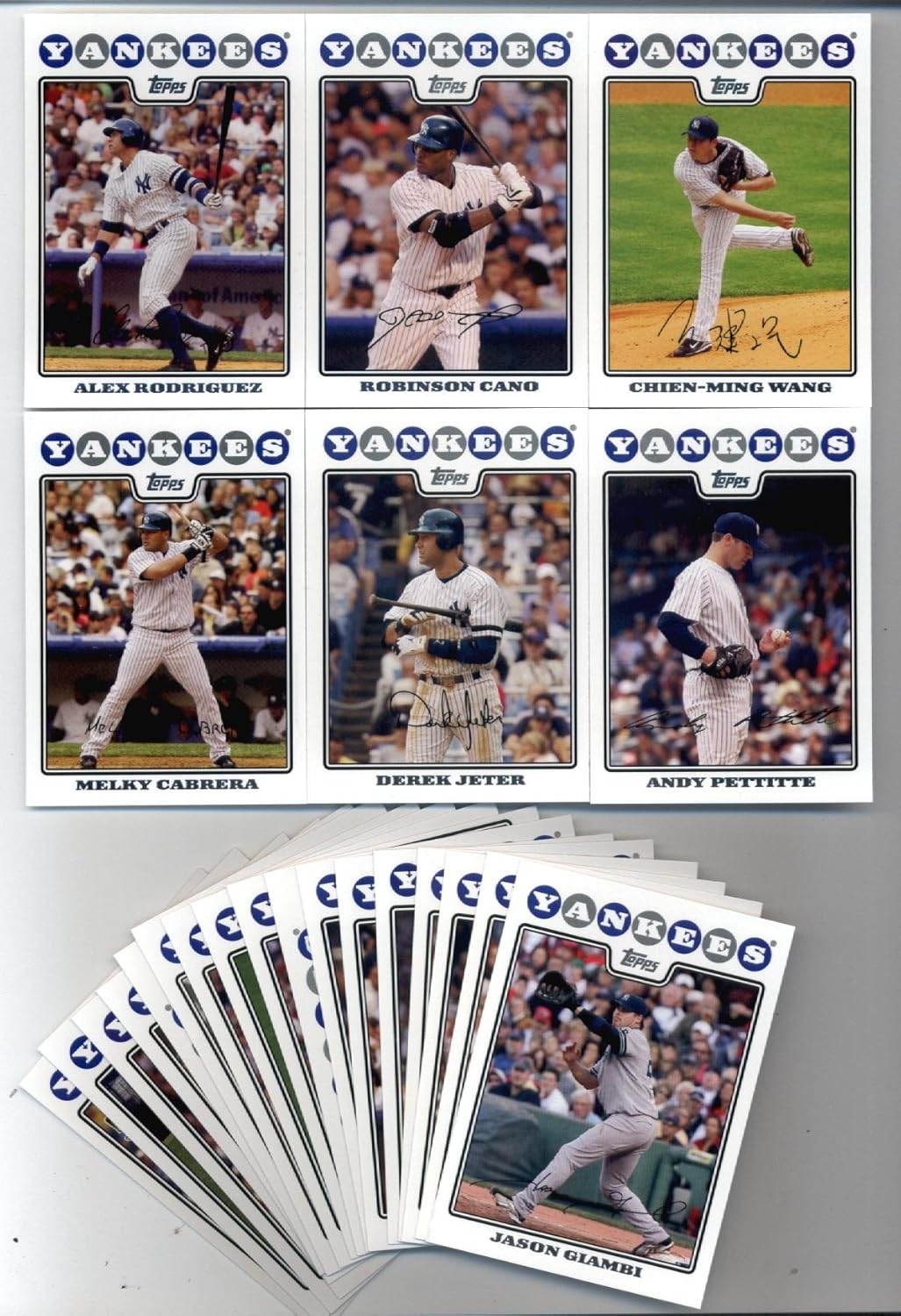 2008 Topps New York Yankees Baseball Cards Team Set -23 cards Mantle,Jeter, Rodriguez
