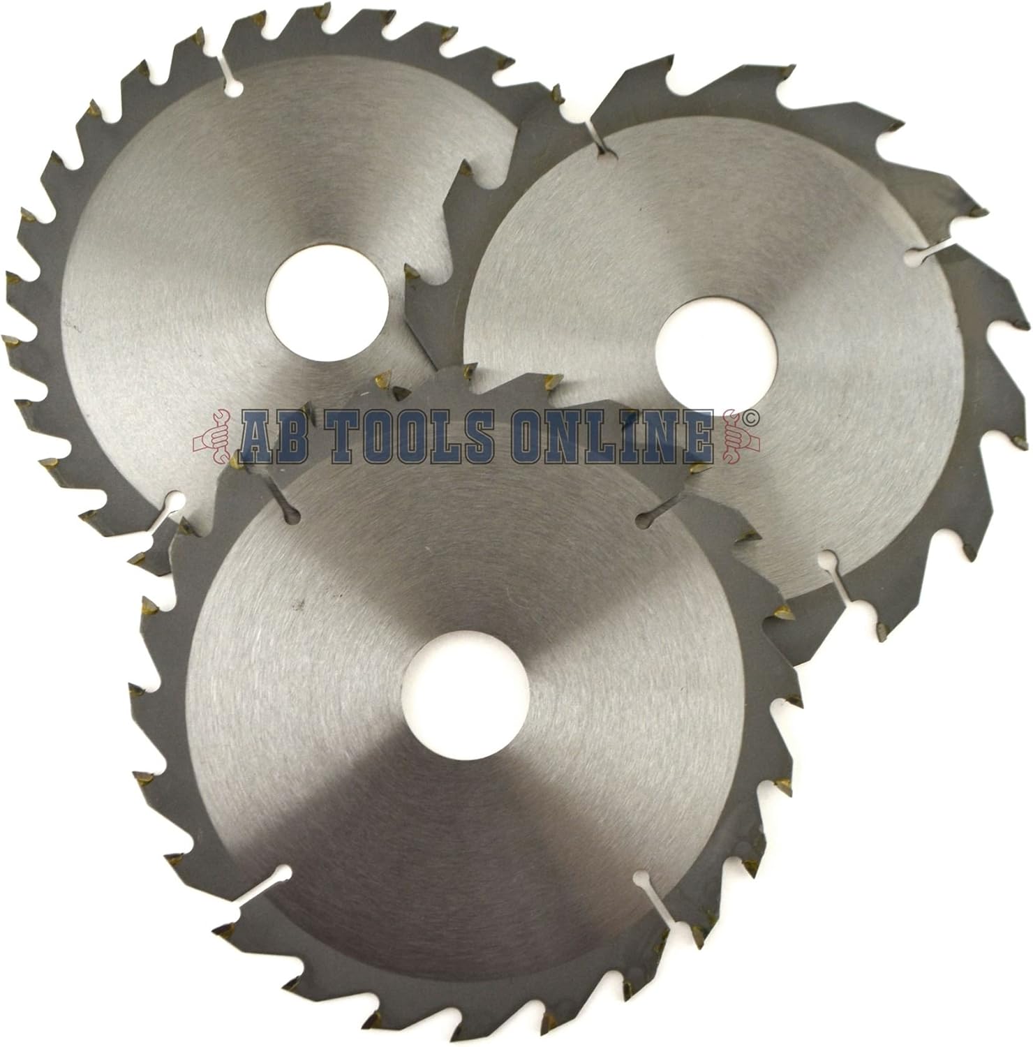 3pc 160mm TCT Circular Saw Blades 16/24/30 TPI & Adapter Rings Reducer TE858