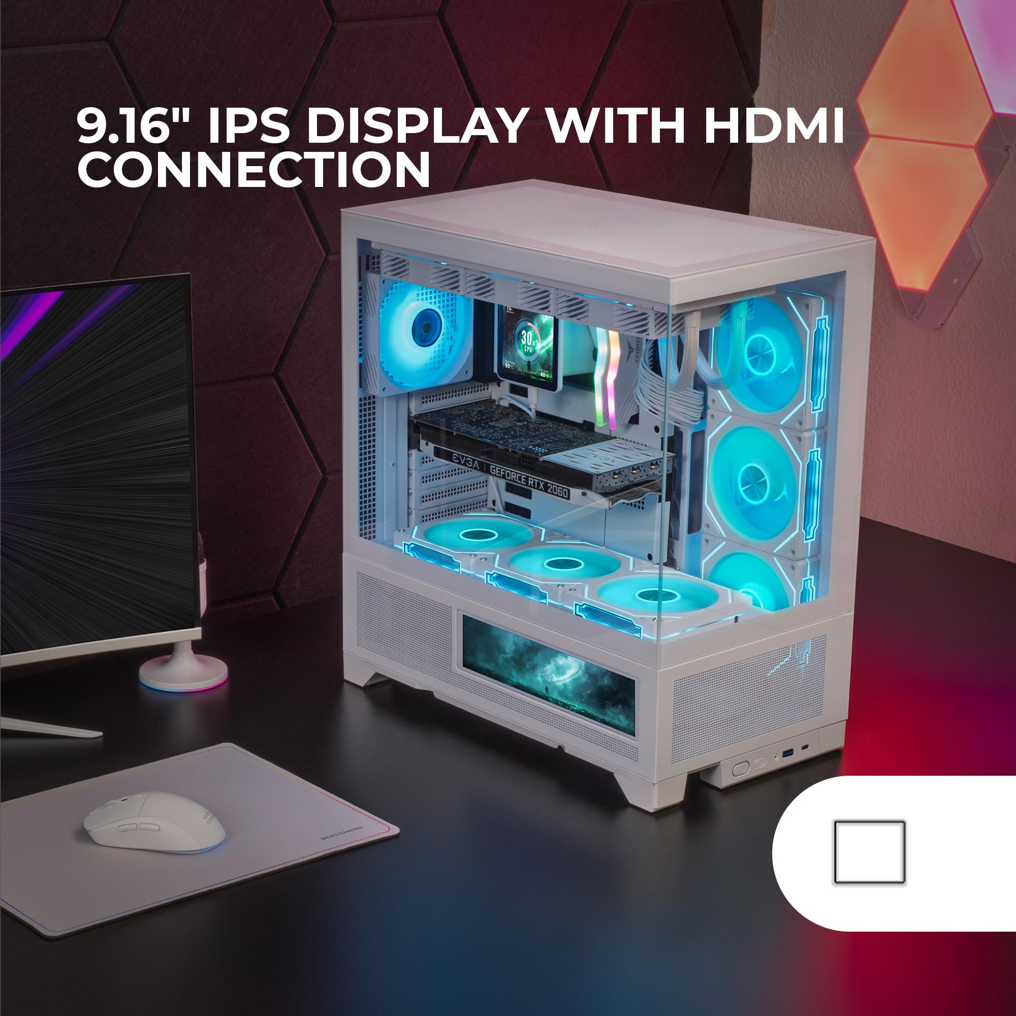 Image secondaire de Boîtier Gaming ATX Mars Gaming MC-LCDX avec Écran IPS 9.16