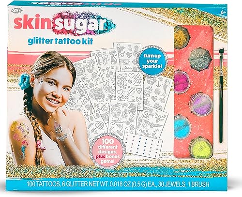 Tatuajes temporales Savvi piel azúcar brillo tatuaje kit