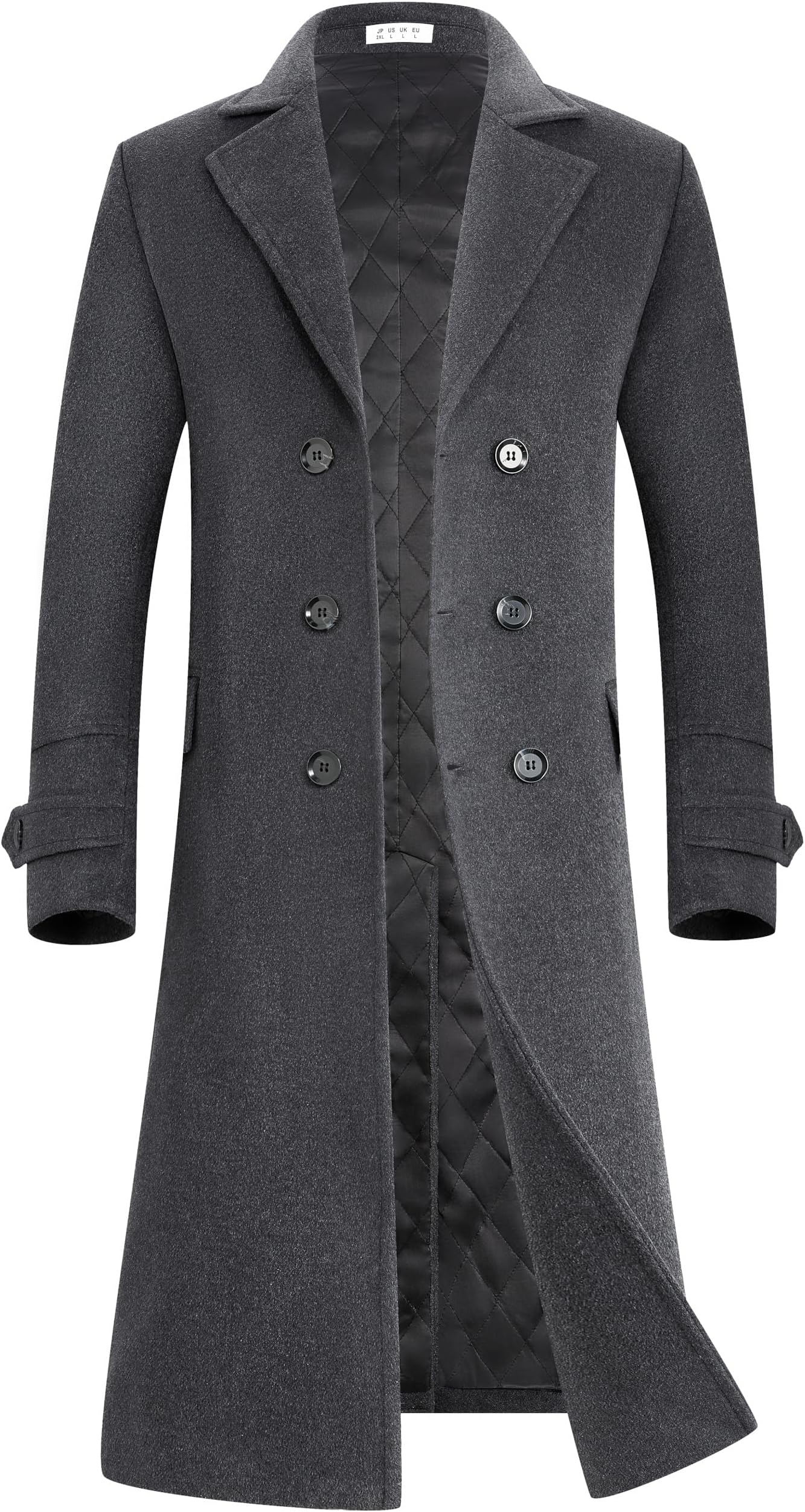 APTRO Men's Luxury Full Length Trench Coat Long Wool Overcoat Winter Windbreaker