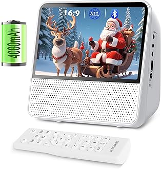 9.8" Portable DVD Player with Bluetooth, 1024 x 600 Screen, Portable DVD Player with Screen, 4000mAh Rechargeable, HiFi Speakers, Timer/Remote/Sync TV, Support DVD/CD/Bluetooth/AUX/AV/USB