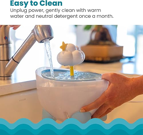 Miniatura 7 de Catstages Purrfect - Fuente de agua para gatos de lluvia - Fuente de agua para mascotas de 2 litros con filtro de 5 etapas, fácil de limpiar,