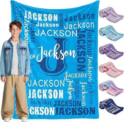 Vista 17 de Envío al día siguiente, manta personalizada para niñas adolescentes - impresa en EE. UU., manta de franela con nombre personalizado, mantas ultra