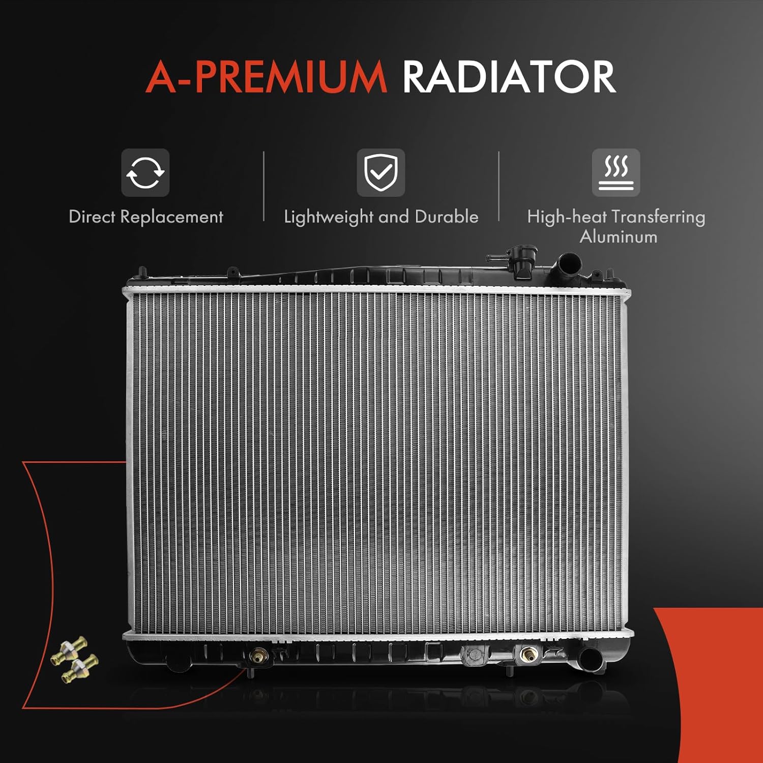 A-Premium Engine Coolant Radiator with Transmission Oil Cooler Compatible with Infiniti QX4 1997-2000 & Nissan Pathfinder 1996-2000, V6 3.3L, Automatic Trans. Replace# 214100W817, 214604W017