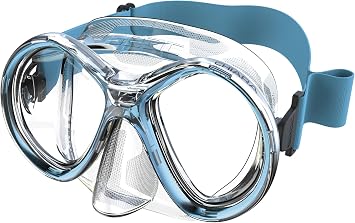 SEAC Chiara, Double-glazed Mask in Tempered Glass for Diving and Snorkeling with 3D Buckle, with Fabric or Silicone Headboard