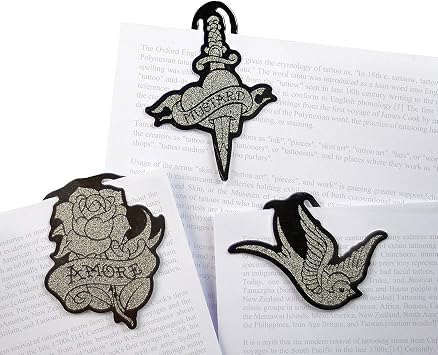 Mustard Ink Shop "Tattoos" Metal Bookmarks/Clips M16015B